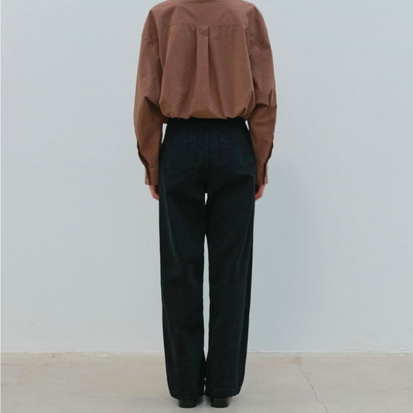 NWT Moia curved dyed denim black wide leg pant size S - Picture 4 of 16